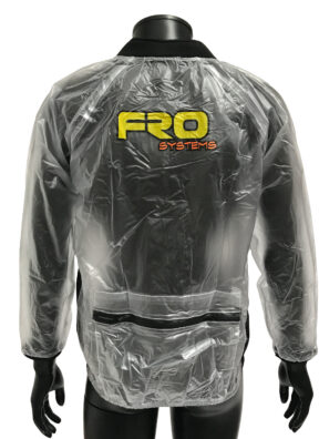 rear adult transparent waterproof race jacket